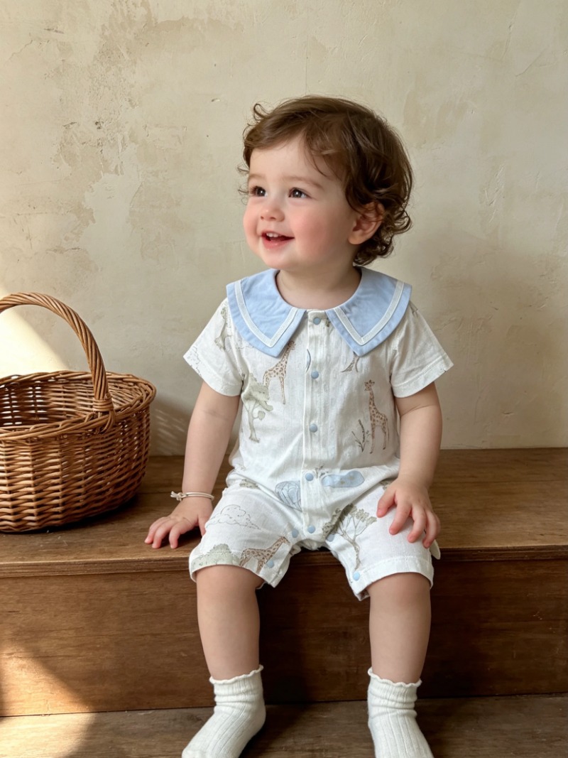 Bamboo Bodysuit Baby - Tutina Estiva per Neonati con Motivo