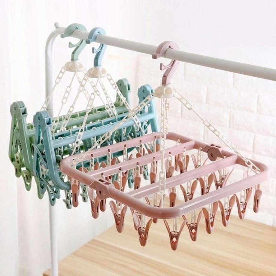 Baby Clothing Drying Rack - 1 Pcs 32 Clips Abbigliamenti pieghevoli