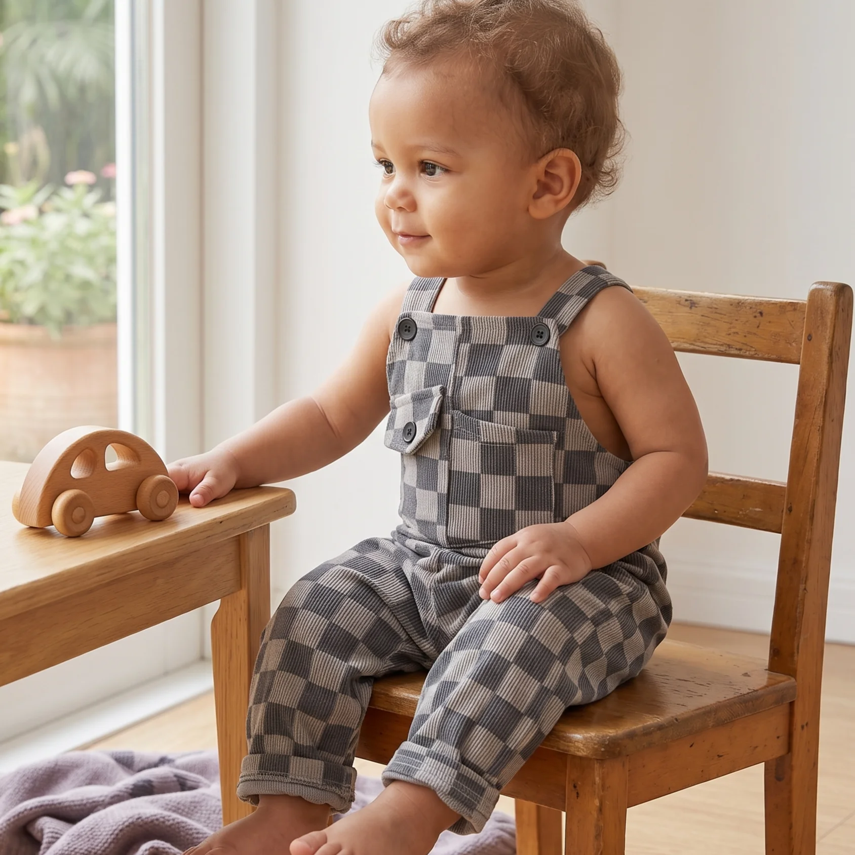Baby Clothing Jumpers - Pantaloncini Estivi in Denim a Quadri