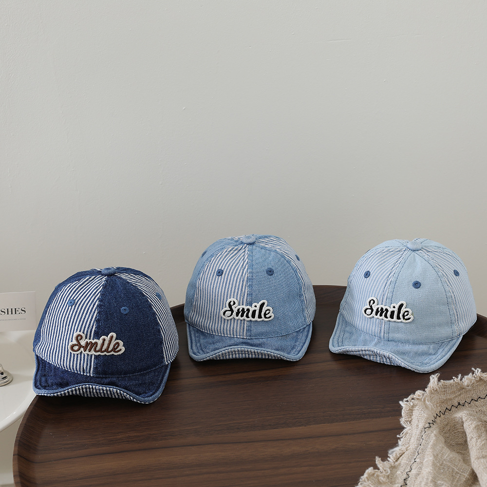 Baby Hat Beanie - Cappellino da Baseball in Denim Lavato