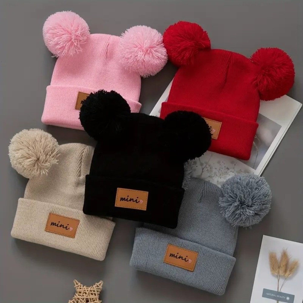Baby Hat Beanie - Doppia palla 0-3 anni berretto lavorato