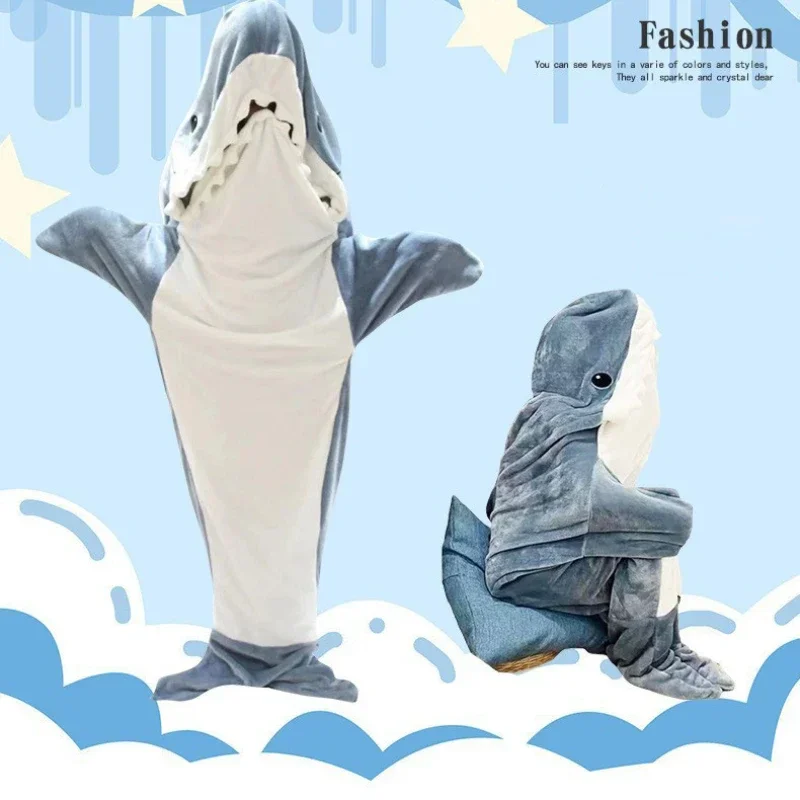 Cartoon Shark Coperta con capp - Fleece Sleep Bag recensione e prezzo